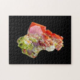 Spektakulärt rött wulfenitkristallprov pussel