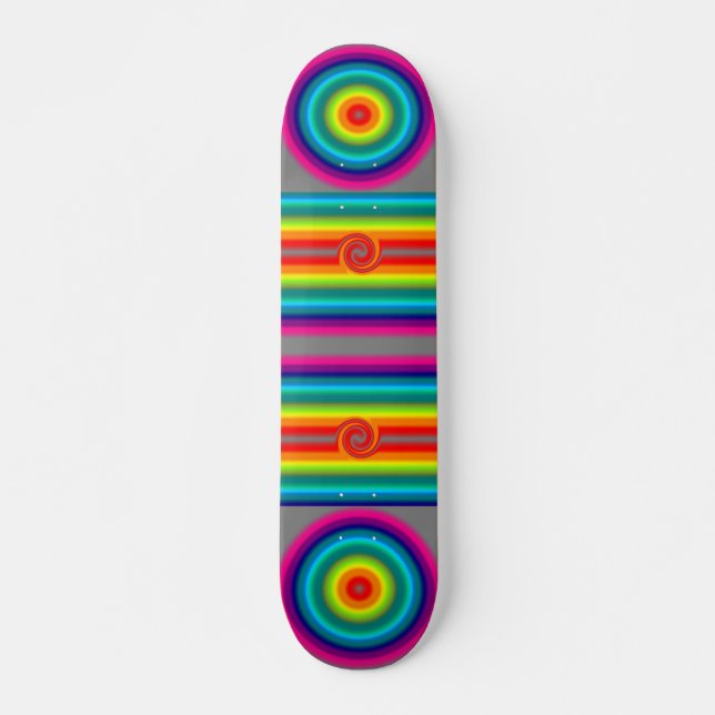 Spektral reflektionsrunda runt omkring skateboard bräda 20 cm (Framsida)