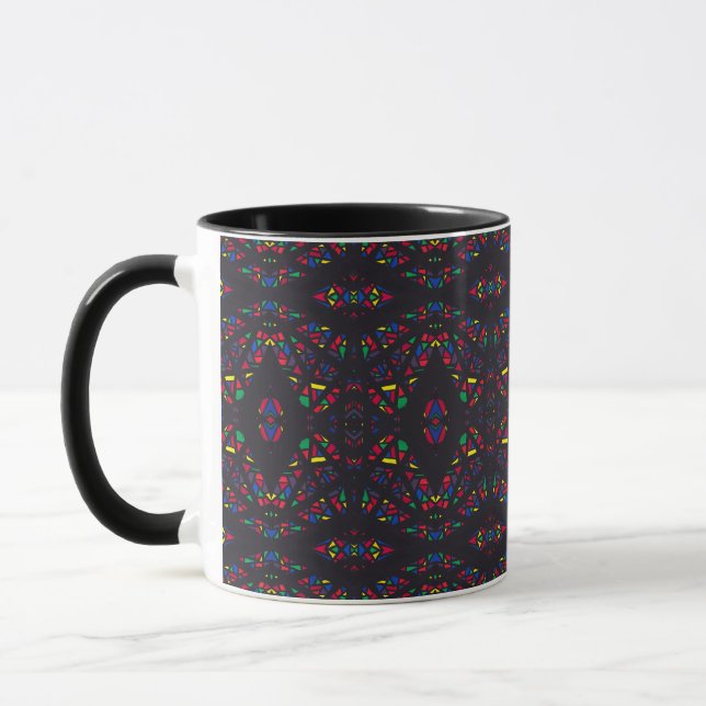 Spektral Regnbåge Abstrakt Gouache Konst Mugg (Vänster)