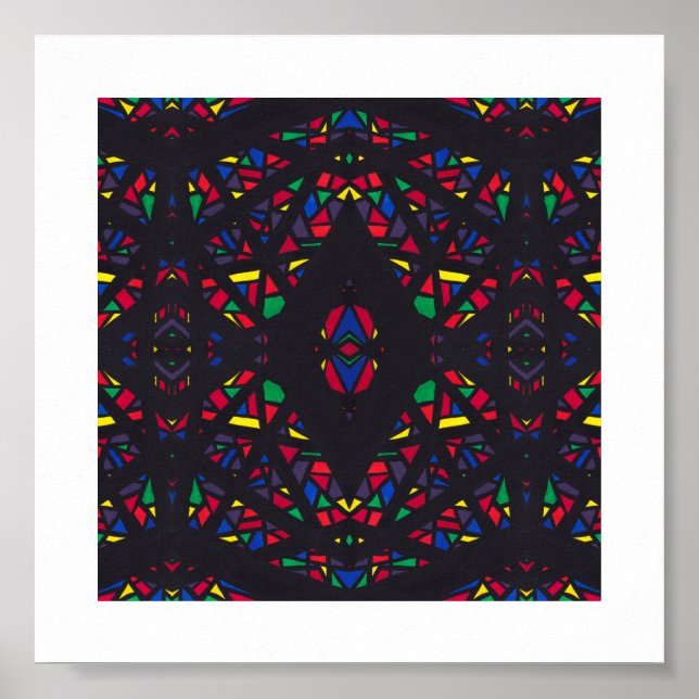 Spektral Regnbåge Abstrakt Gouache Konst Poster (Framsidan)