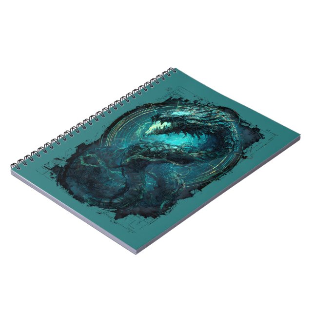Spektral Spole Cyberpunk Orm Mörk Konst Anteckningsbok (Vänstra Sidan)