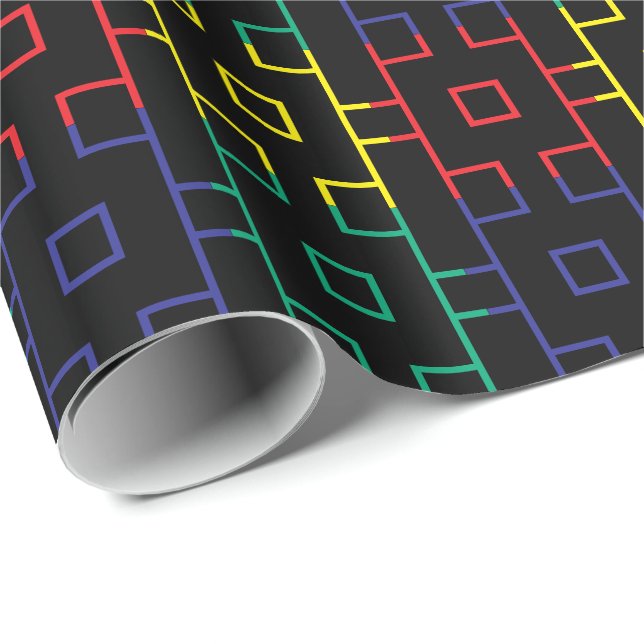 Spektralfyrkanter Presentpapper (Rullad Hörn)