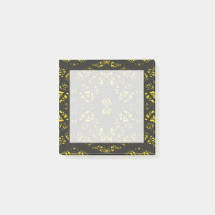 Spektroskopisk gul svart abstrakt gouachekonst post-it block