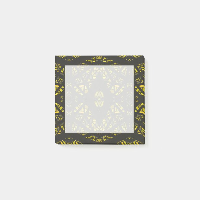 Spektroskopisk gul svart abstrakt gouachekonst post-it block (Framsida)