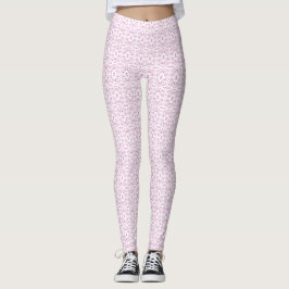 Spektroskopisk Rosa Vit Abstrakt Gouache Konst Leggings