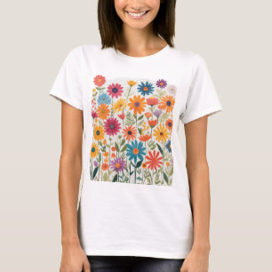 spektrum av färgstarka blommor i formstorlekar t shirt
