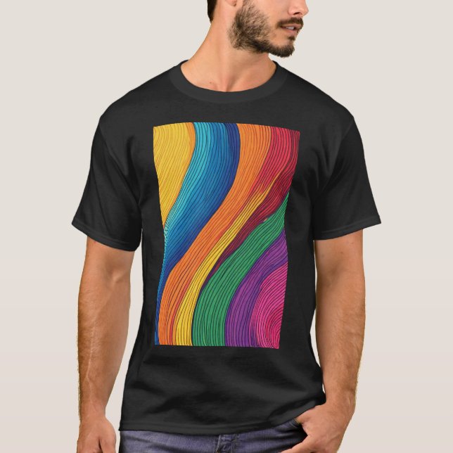 Spektrum: En kraftig Abstrakt regnbåge T Shirt (Framsida)