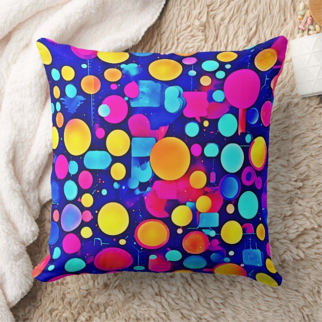 Spektrum för färgstarka Abstrakter Kudde (Filt)