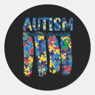 Spektrum för ökad medvetenhet om autism Brushstrok Runt Klistermärke