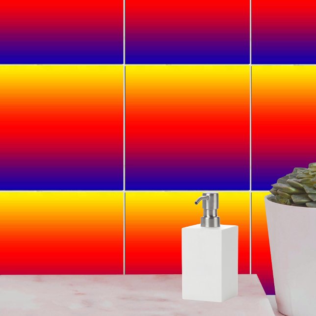 Spektrum för Vågrät Färg-1 Kakelplatta (Spectrum of Horizontal Colors -1 Tile)