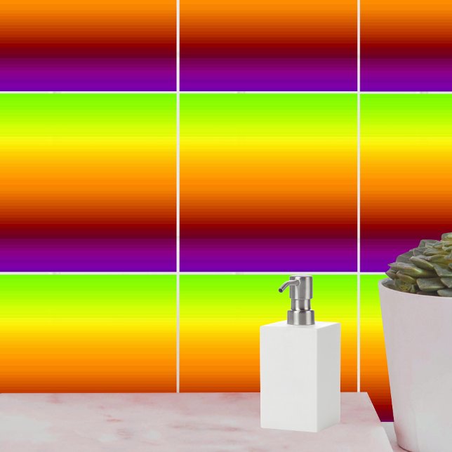 Spektrum för Vågrät Färg-3 Kakelplatta (Spectrum of Horizontal Colors -3 Ceramic Tile)