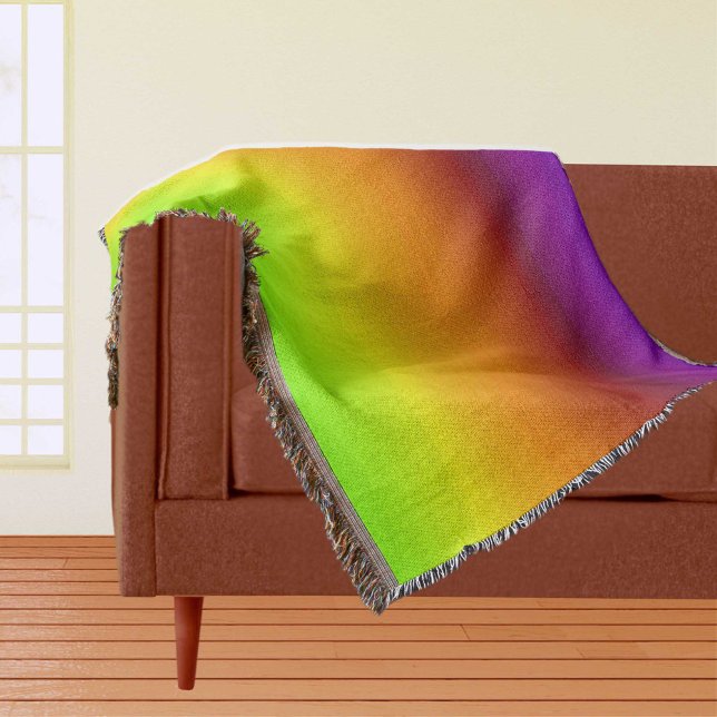 Spektrum för Vågrät Färg - 3-trådig blankett Filt (Spectrum of Horizontal Colors - 3 Throw Blanket)