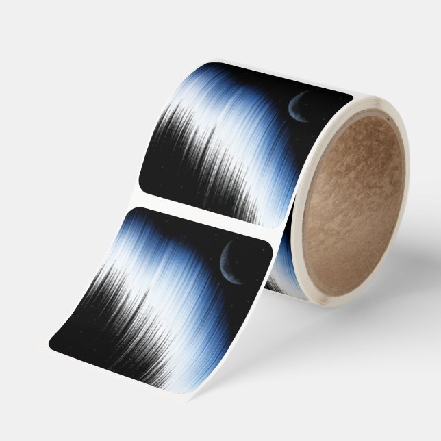 Spektrum och Måne Fyrkantigt Klistermärke (Rulle)