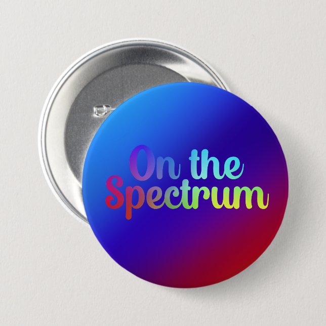 Spektrum, regnbågsradien, medvetenhet om autism knapp (Framsida & baksida)