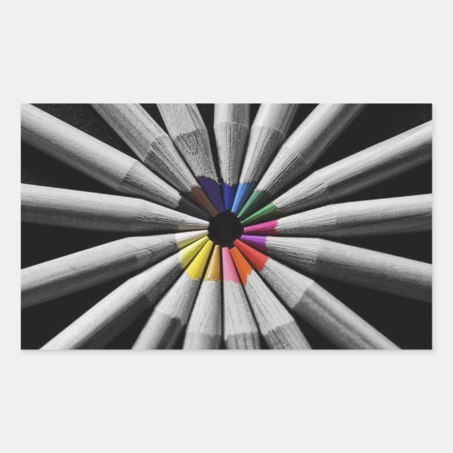 Spektrumpennor från färg rektangulärt klistermärke (Framsida)