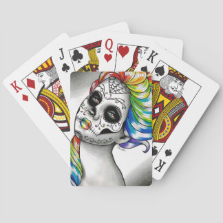 Spektrumserie - Regnbåge Sugar Skull Girl Casinokort