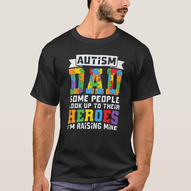 Spektrumstörning Pappa Proud Awareness Puzzl T Shirt (Framsida)