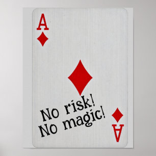 Spekulära spelkort - ingen risk ingen magi poster