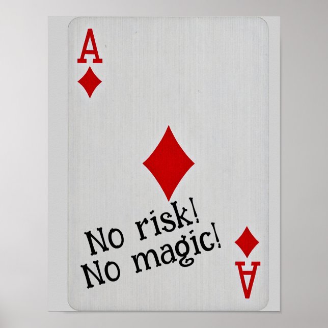 Spekulära spelkort - ingen risk ingen magi poster (Framsidan)