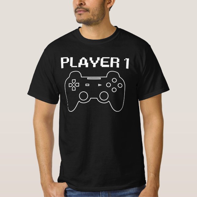 Spel 1-videospelarmatchning t shirt (Framsida)