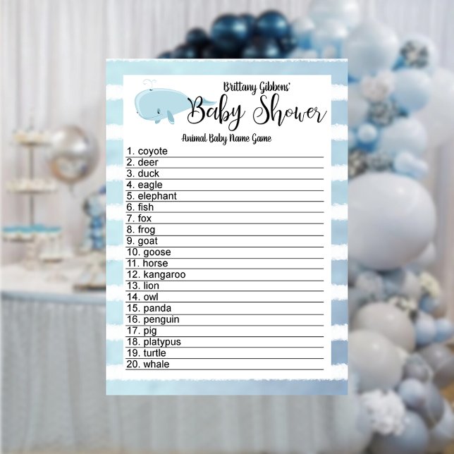Spel av Baby blue valfångst, stripe av animaliskt  (Skapare uppladdad)