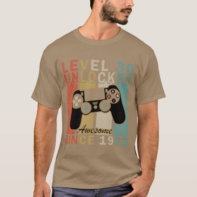 Spel Birthday 1993 Level retro T Shirt (Framsida)