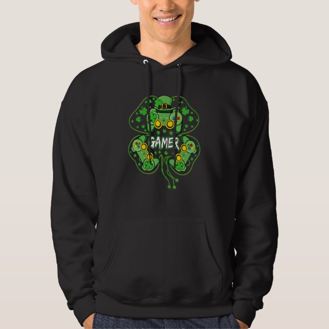 Spel Boys Video Game Gaming Controller St Patric Hoodie (Framsida)