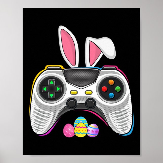 Spel Bunny Eggs Costume Påsk Day Boys Kids Gamin Poster (Framsidan)