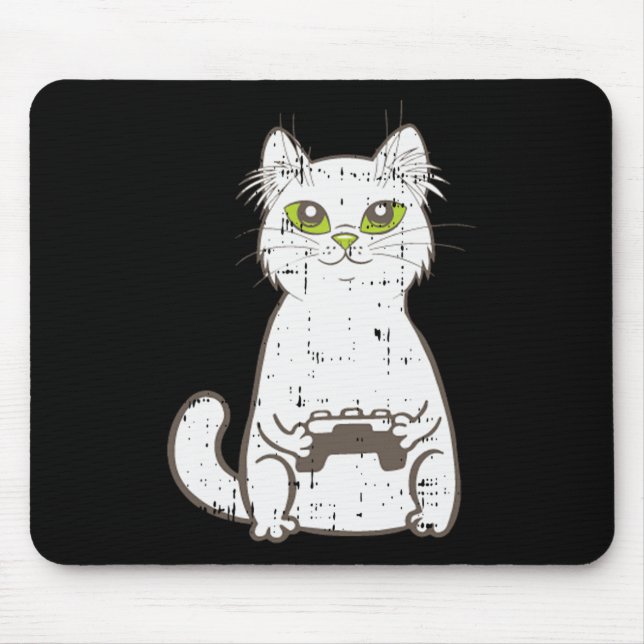 Spel Cat Video Game Controller Cute Gaming Geek G Musmatta (Framsidan)
