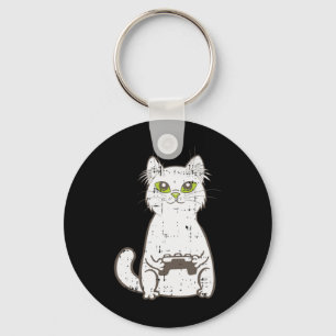 Spel Cat Video Game Controller Cute Gaming Geek G Nyckelring