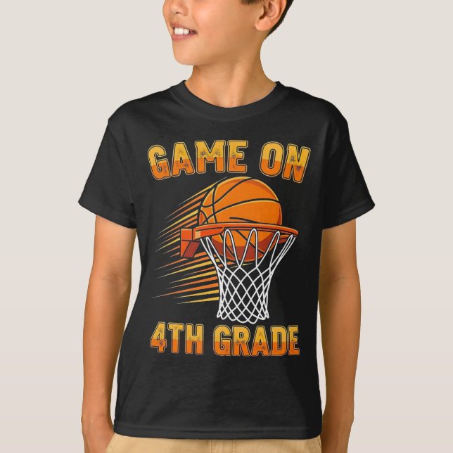 Spel den 4:e Klass-basketdagen första skoldagen T Shirt (Framsida)