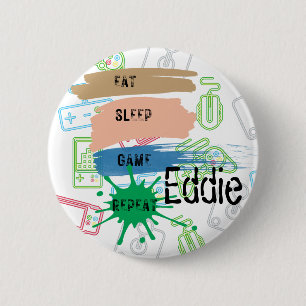Spel: EAT SLEEP GAME REPEAT - anpassa namn Knapp