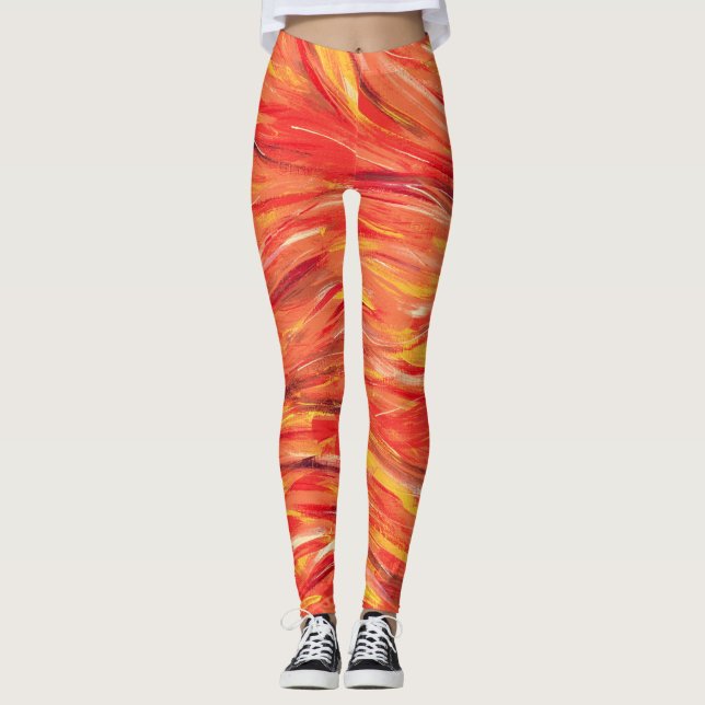Spel energi och passion Original Abstrakt Art Leggings (Framsida)