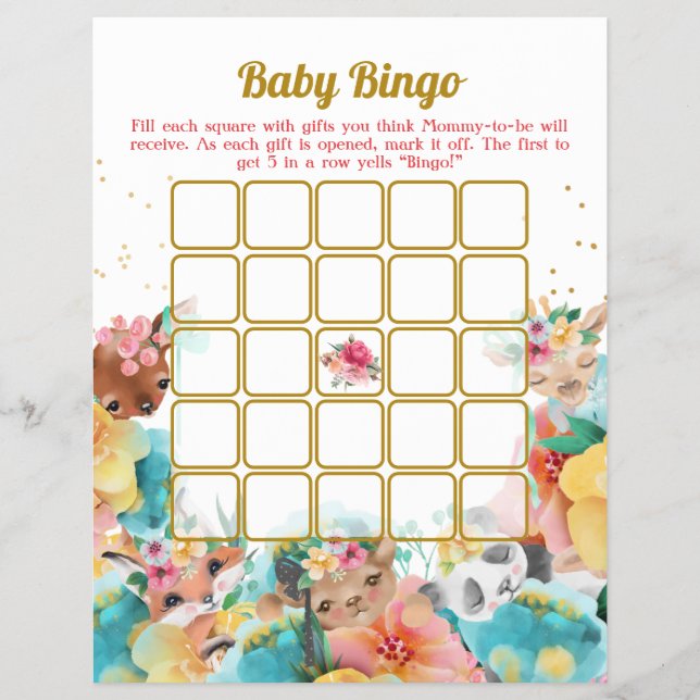 Spel för Baby-bingo och Namn-Tävling-babyskor Reklamblad (Framsidan)