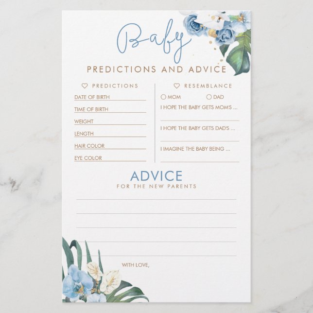 Spel för Baby-förutsägelser och råd för babyskor (Framsida)