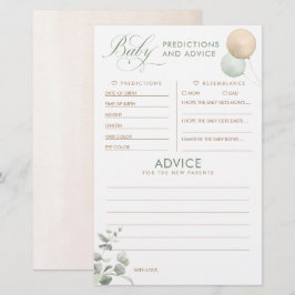 Spel för Baby-förutsägelser och råd för babyskor