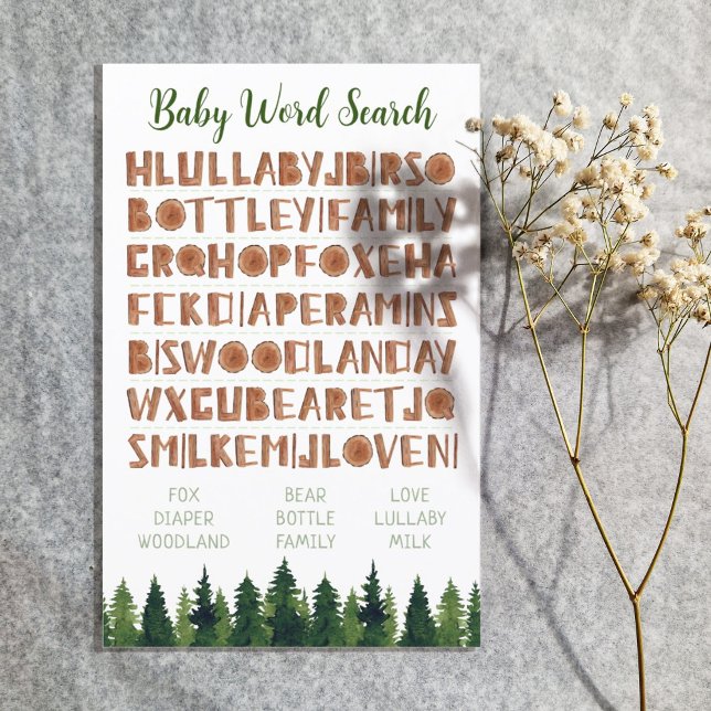 Spel för babyskor i Baby Ord Search Woodland (Skapare uppladdad)