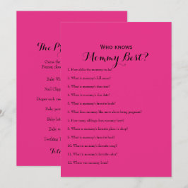 Spel för babyskor på dubbla Shock rosa Inbjudningar