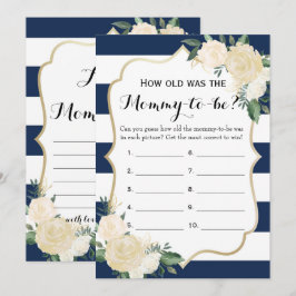 Spel för babystövel på dubblan Blommigt sida vid s Inbjudningar