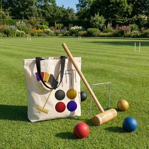 Spel för Croquet Tote Bag Tygkasse