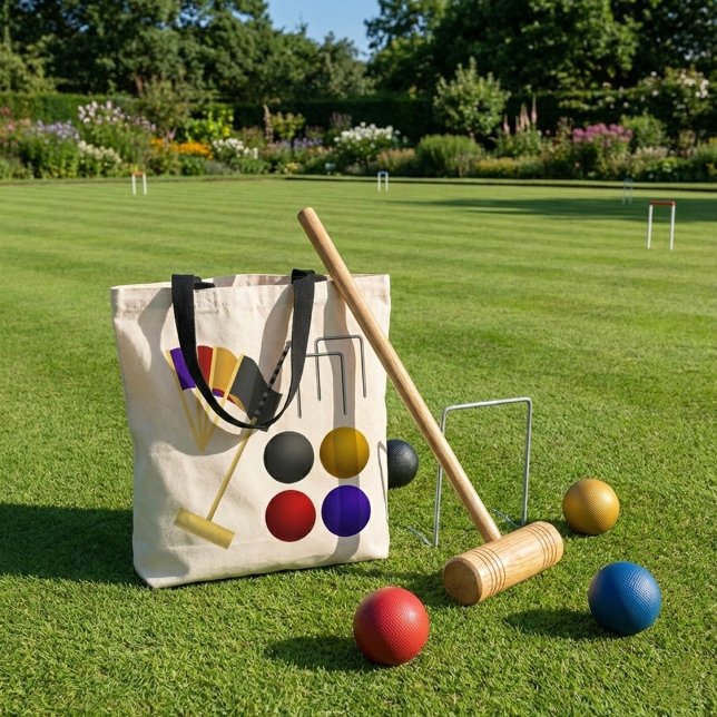 Spel för Croquet Tote Bag Tygkasse (Skapare uppladdad)