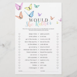Spel för cute Butterfly Baby Shower Game