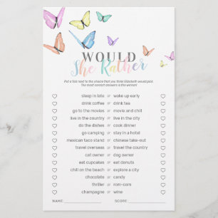 Spel för cute Butterfly Baby Shower Game