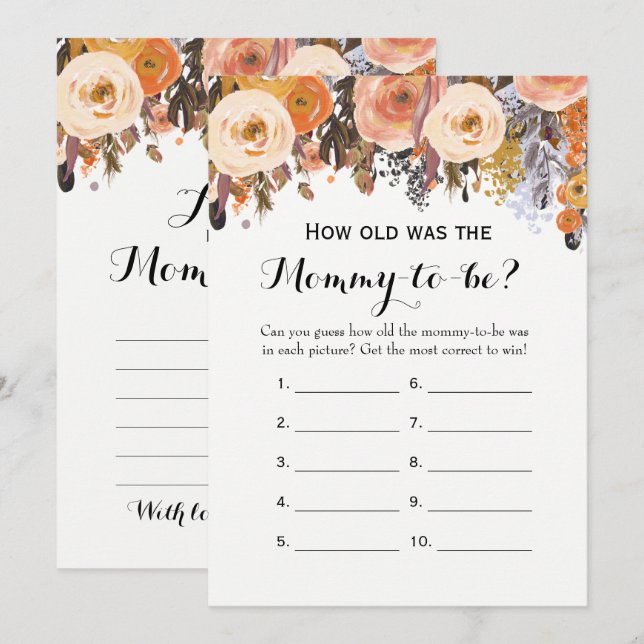 Spel för Dubblorna höstsidans babyskor Inbjudningar (Fram/baksida)