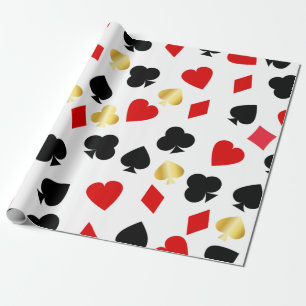 Spel för kasino Red, Black och Guld Card Kostym Presentpapper