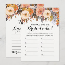 Spel för Möhippa av Blommigt på hösten på dubblan Inbjudningar