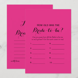 Spel för Möhippa av dubbla Side Shock rosa Inbjudningar