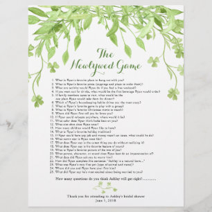 Spel för Möhippa av Greenery Blommigt Reklamblad
