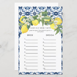 Spel för Möhippa av vattenfärgsfärg Lemon Positano