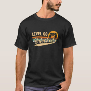 Spel för olåst video på nivå 8 - Retro 8-års födel T Shirt